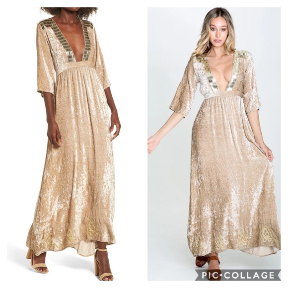 Anthropologie Dresses & Skirts - NWT Raga Romantic Visions Plunge Maxi Dress Size S